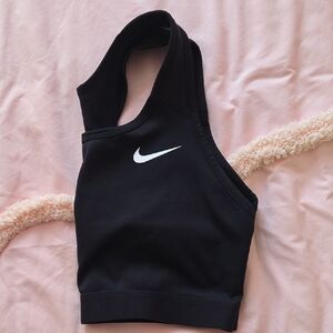 Nike Black Sports Bra with White Swoosh